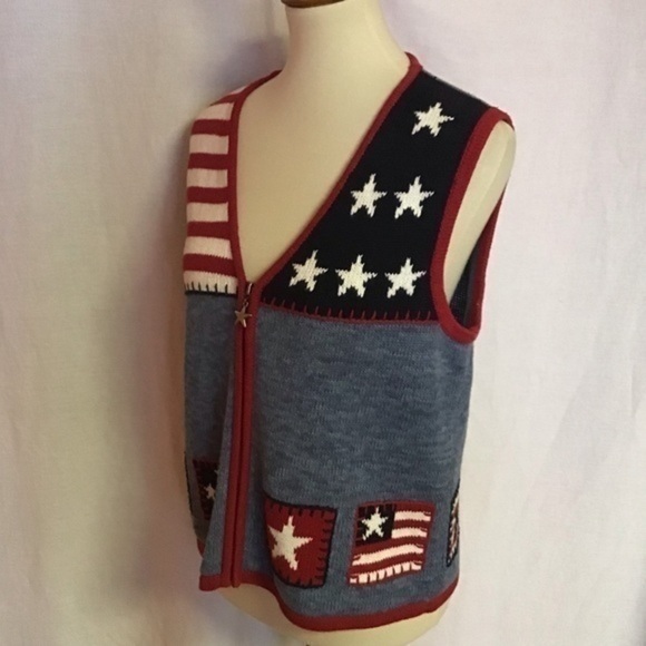 Retro Y2K stars n stripes sweater vest - Picture 5 of 6
